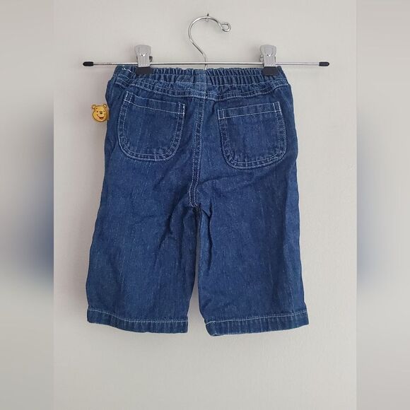 Disney Baby Winnie The Pooh Kids Denim Jeans w/ Floral Embroidery Size 18 Months - Picture 6 of 7
